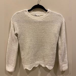Epic Threads Girls White/Gold Sweater Long Sleeves Size Large